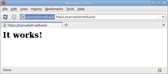 Firefox böngésző képernyőképe a tamadottnetbank oldalra navigáláskor. A képen látszik, hogy https kapcsolatról van szó, és érvényes a weboldal tanúsítványa.