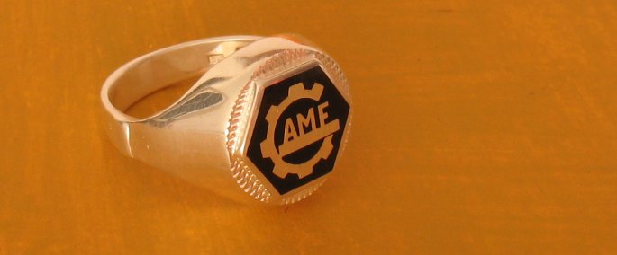  ezüst pecsétgyűrű GAMF-os logóval